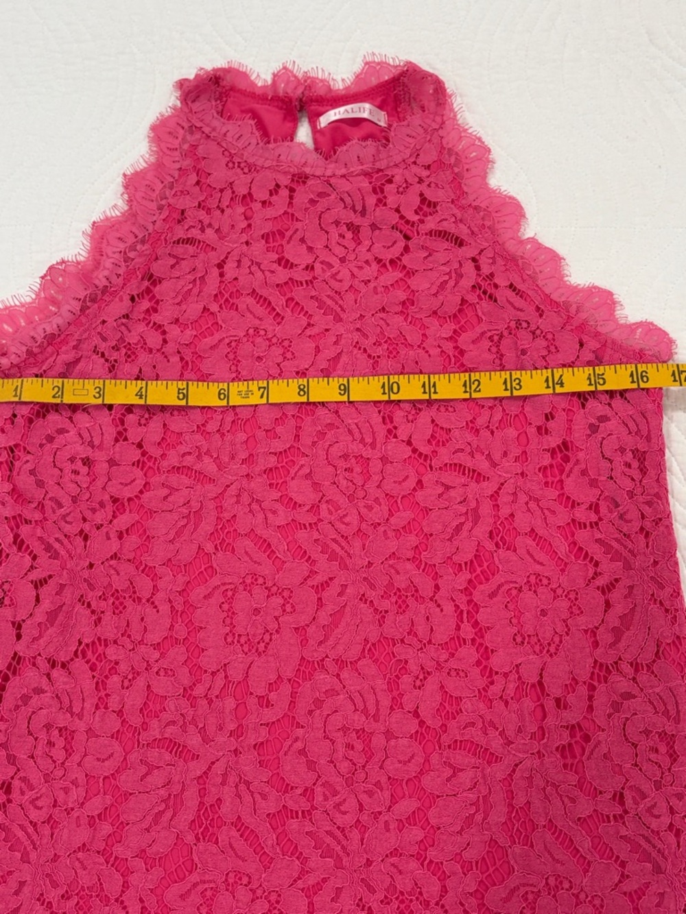 Floral Lace Halter Camisole - Hot Pink - Picture 6 of 8